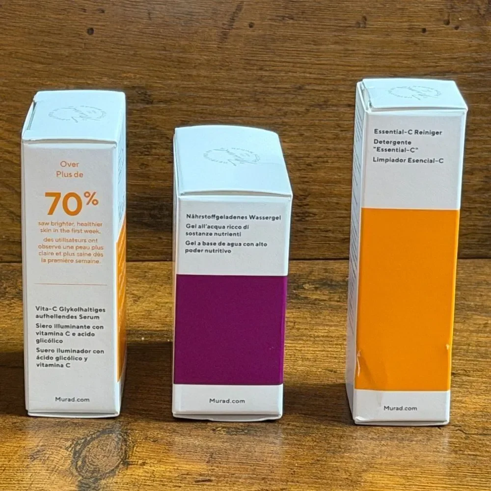 Murad Hydration and Brightening Serum Set - Orange, Pink, White